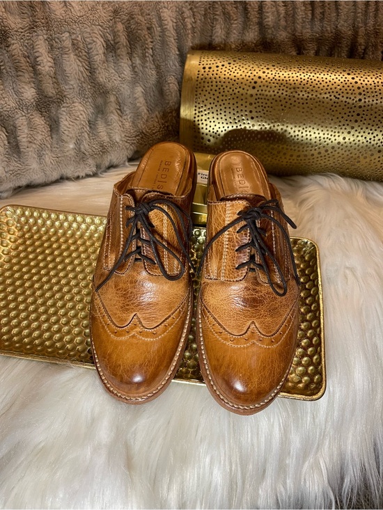 Bed Stu Shoes - Bed Stu Tan Brown Leather Wingtip Loafers